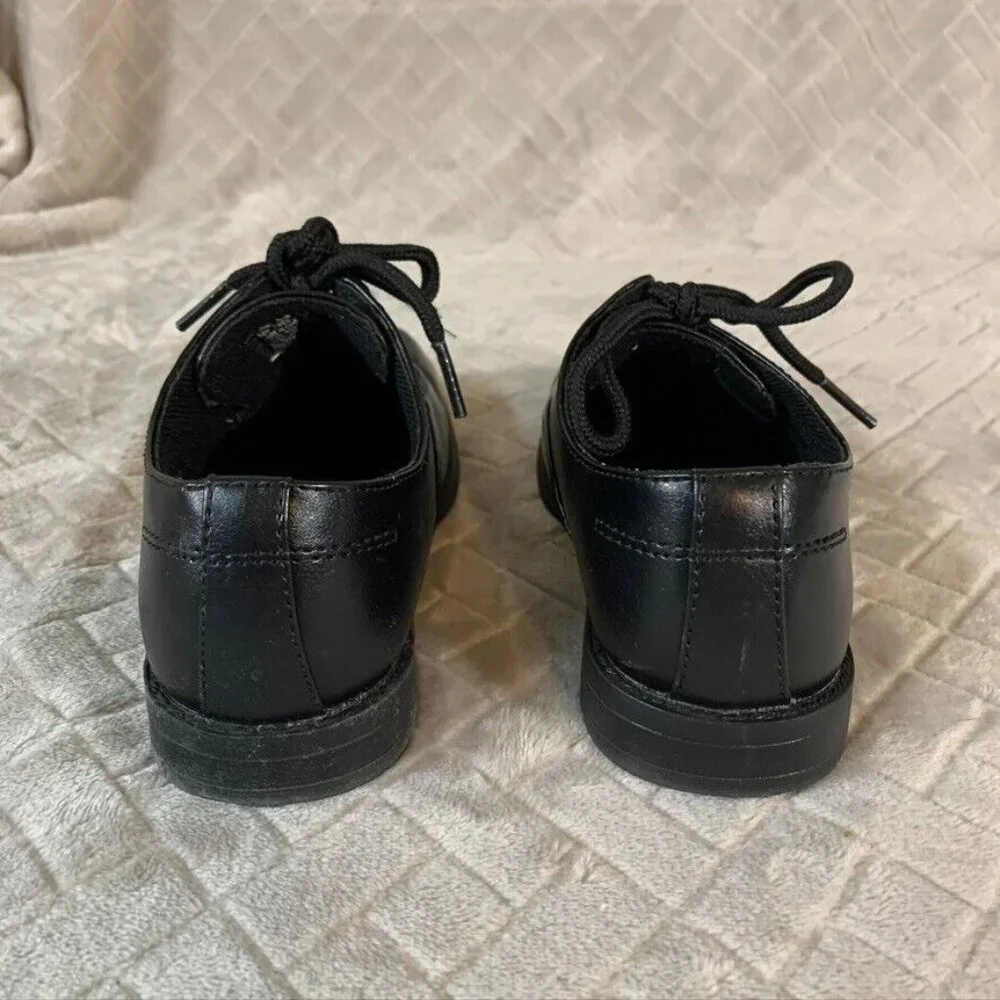 Sonoma Boy Size 1 Dress Shoes Black Shiny Faux Leather with Suspenders & Bow Tie